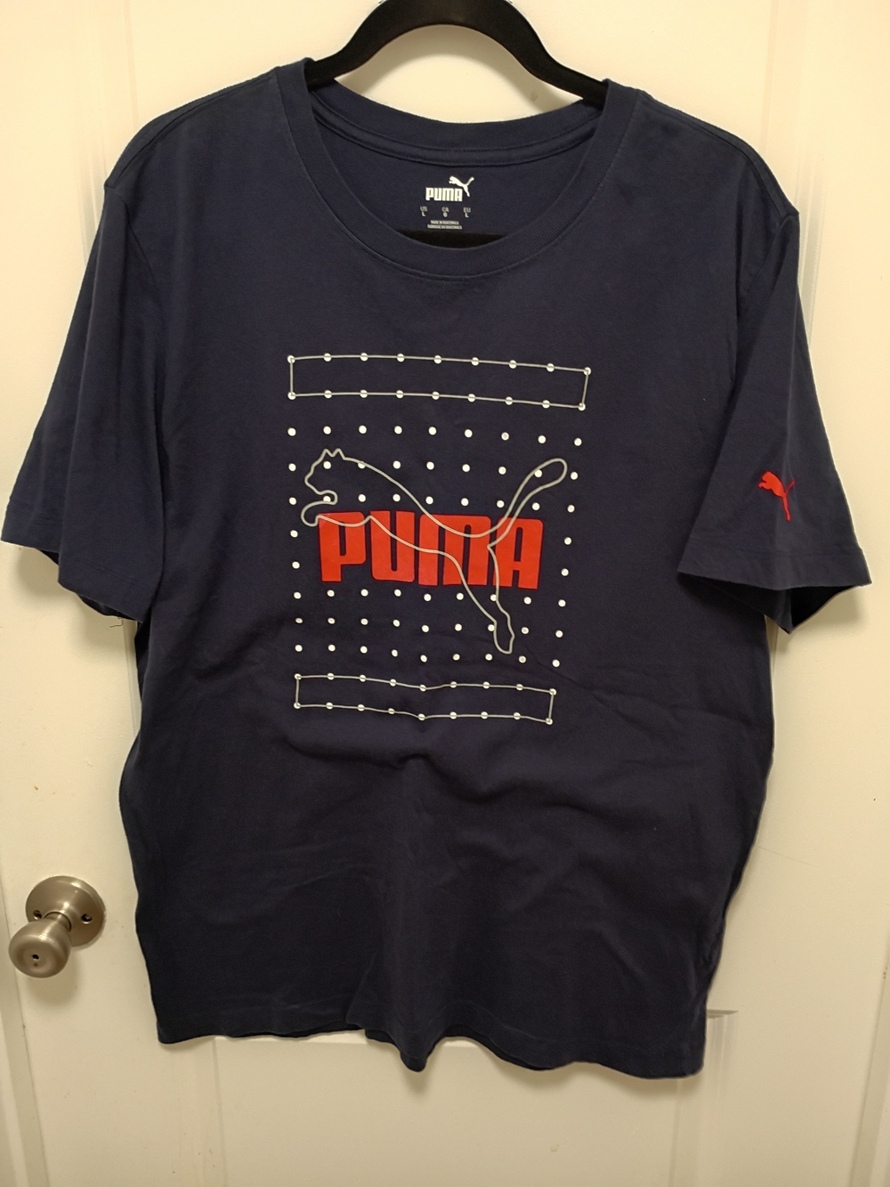 Puma Navy Blue T‑Shirt with Red Logo